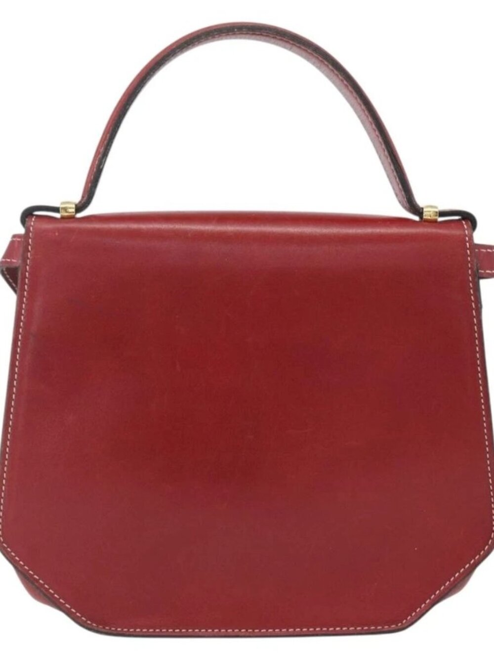 Christian Dior Hand Bag Leather 2way Red Gold Auth 159290 - Picture 3 of 16